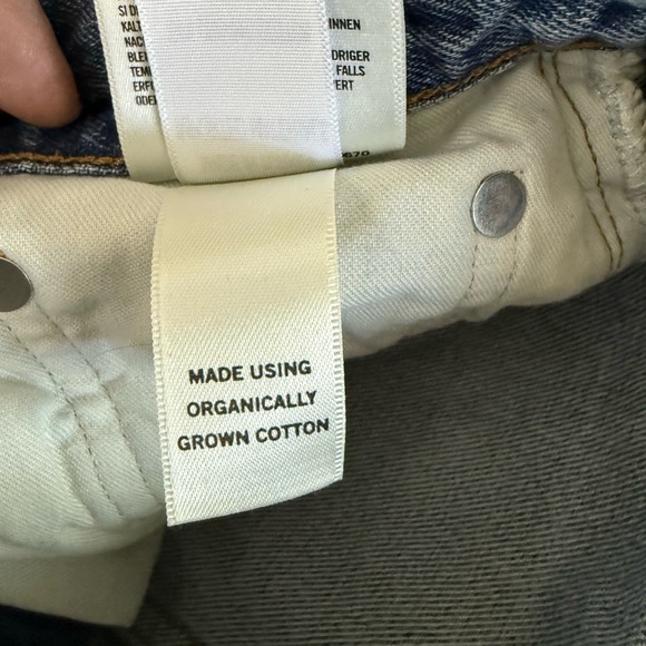 Agolde 90’s pinch high waisted light blue denim cropped button fly jeans 27 - Picture 7 of 9